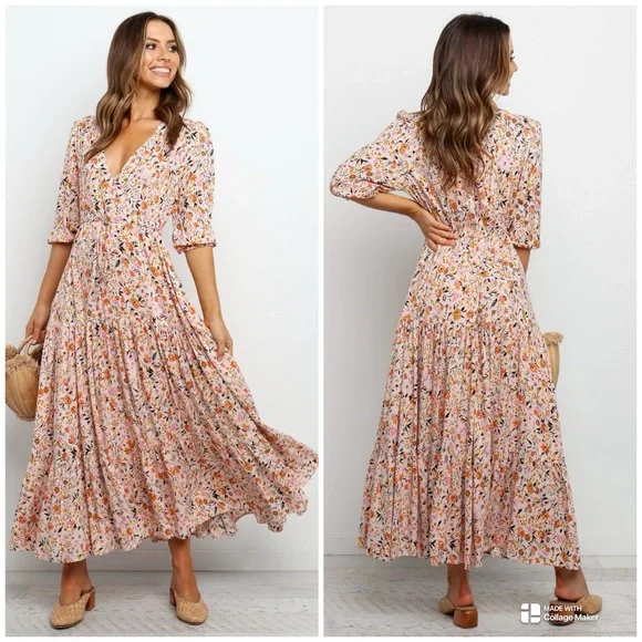 Petal & Pup | Dresses | Petal Pup Kelda Dress Beige Floral Maxi Size Small Oversized | Poshmark Petal & Pup | Dresses | Petal Pup Kelda Dress Beige Floral Maxi Size Small Oversized | Poshmark